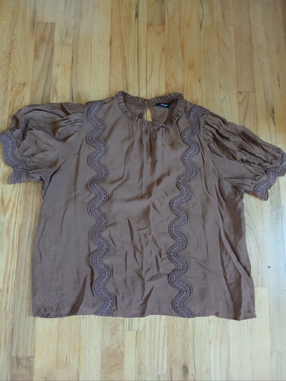 Brown High Neck Top